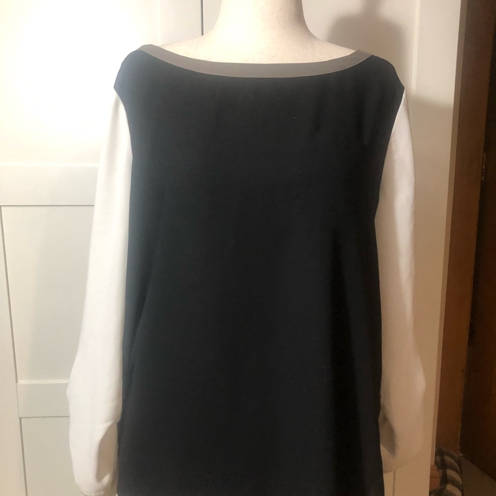 LOFT Black and White Blouse